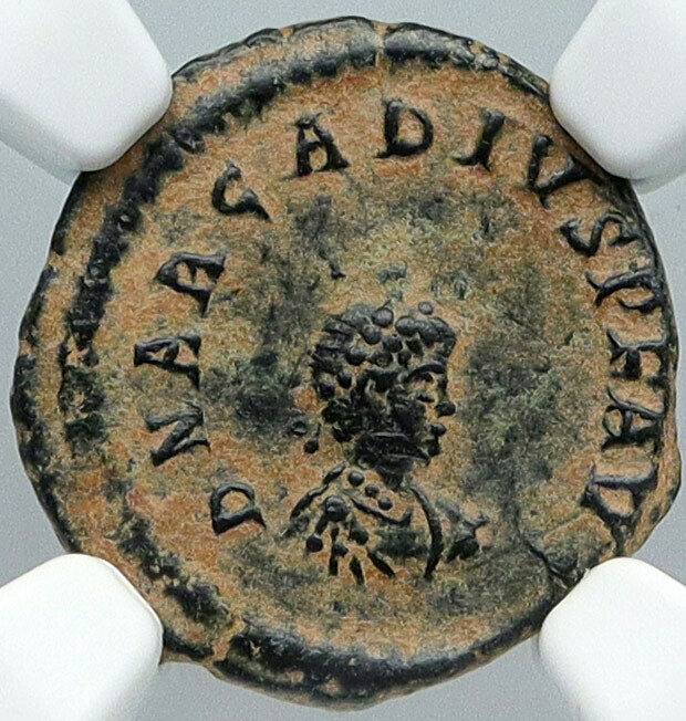 ARCADIUS Authentic 383AD Ancient OLD Roman Coin VICTORY Wreath VOT V NGC i88730