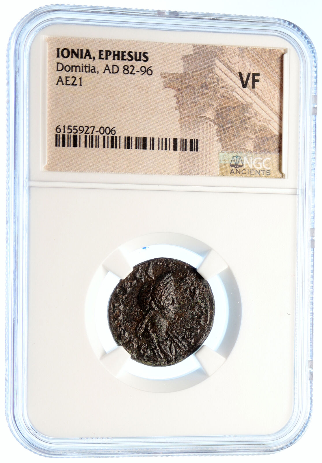 DOMITIA wife of DOMITIAN 81AD Ephesus Ionia ARTEMIS STATUE Roman Coin NGC i95577