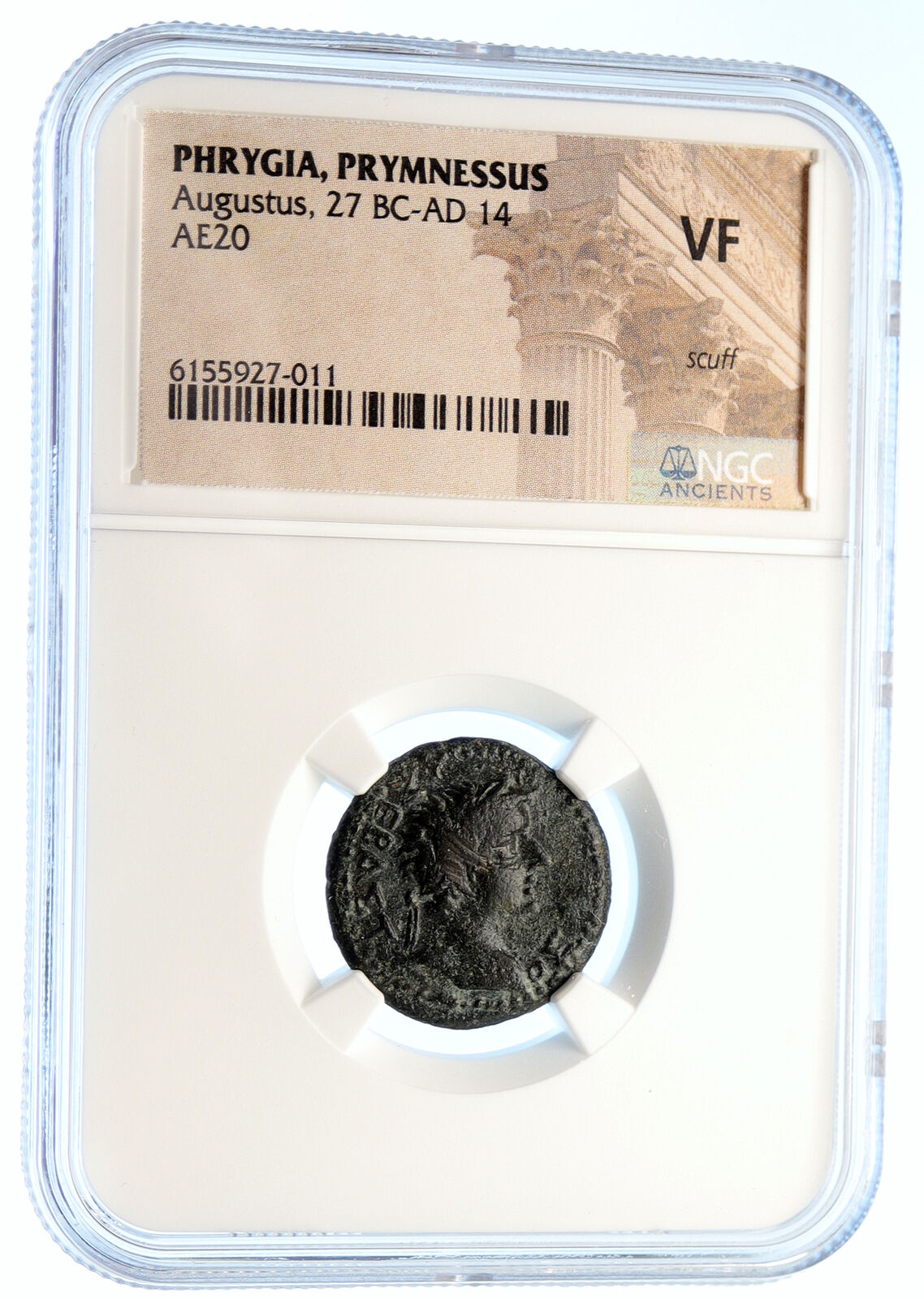 AUGUSTUS Authentic Ancient Antique 27BC Rome Roman Coin DIKAIOSYNE NGC i95582