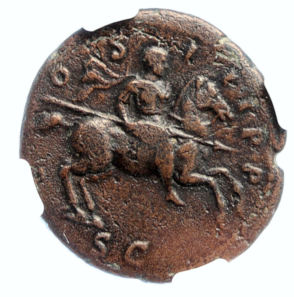 HADRIAN Antique Ancient Rome ANTIQUE Vintage OLD Roman Coin HORSEBACK NGC i95587