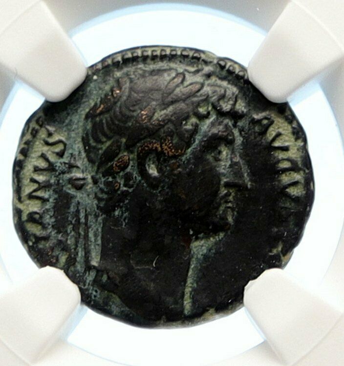 HADRIAN Antique Ancient Rome ANTIQUE Vintage Roman Coin EAGLE LEGION NGC i95580