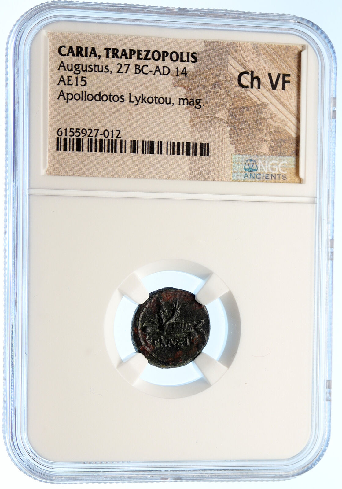 AUGUSTUS Authentic Ancient OLD 27BC Rome Roman Coin CAPRICORN APOLLO NGC i95583