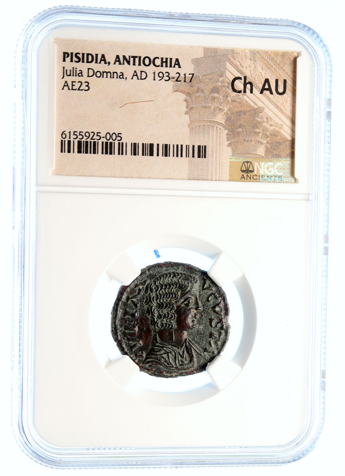 JULIA DOMNA Authentic Ancient ANTIQUE OLD Silver Roman Coin GENIUS NGC i95591