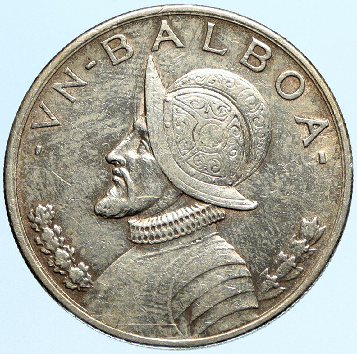 1931 PANAMA Large CONQUISTADOR BALBOA Liberty Vintage OLD Silver Coin i97696