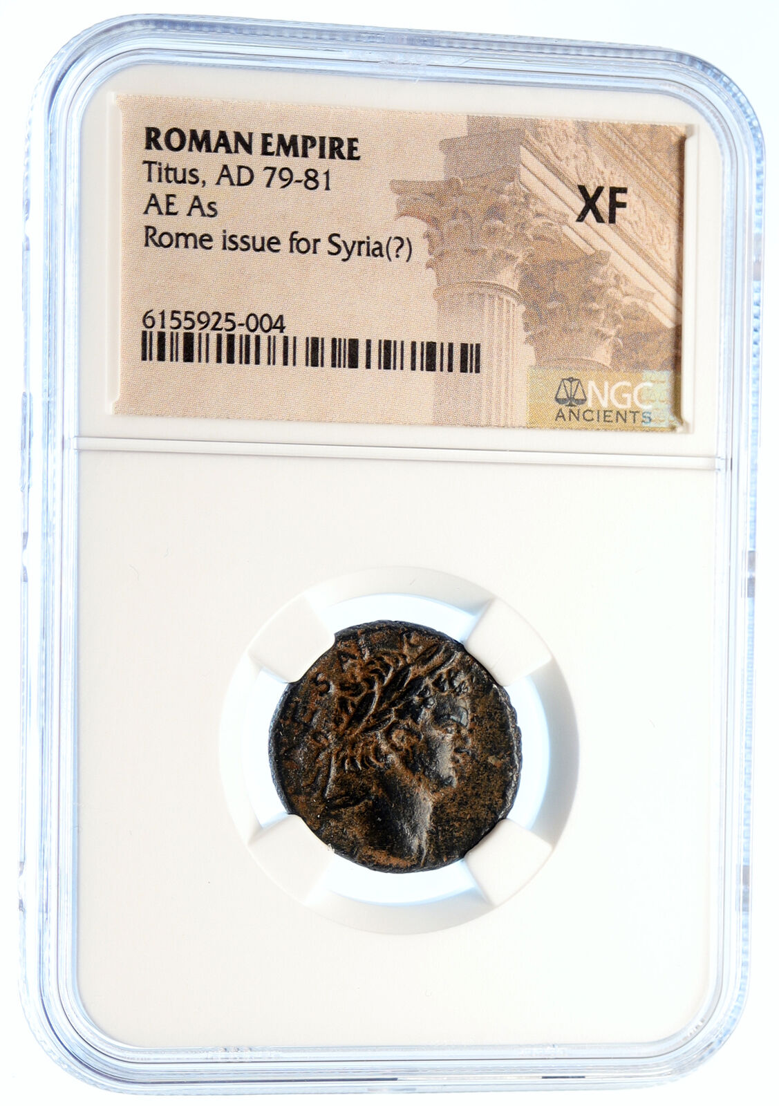 TITUS as Caesar Vespasian 76AD Rome ANTIQUE OLD Ancient Roman Coin NGC i95590