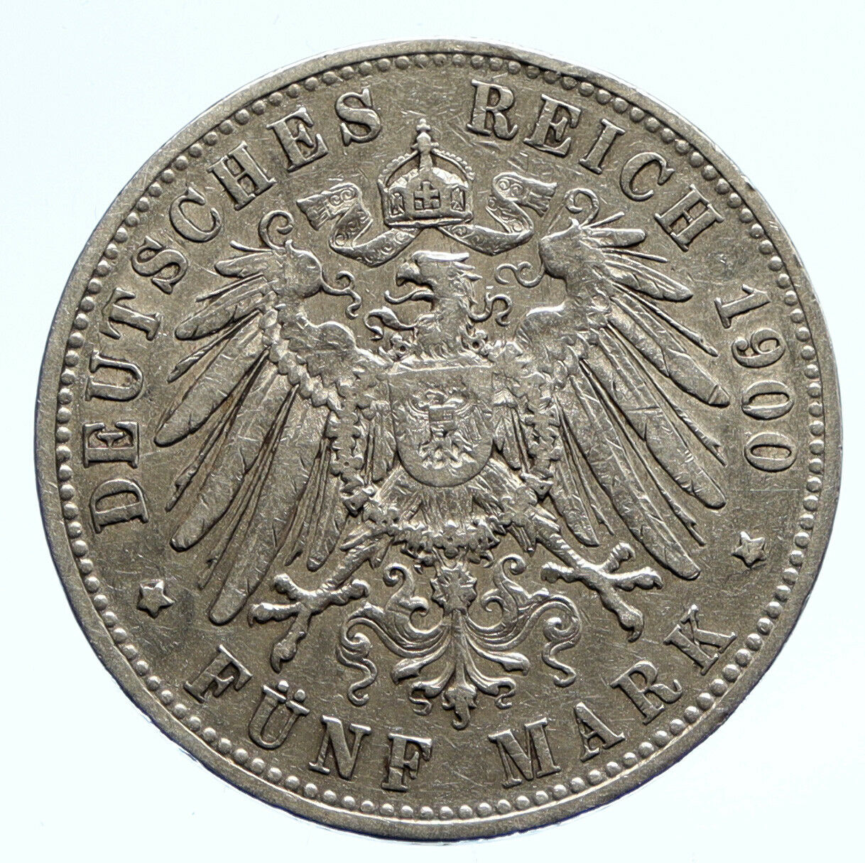 1900F Germany GERMAN STATES Wurttemberg WILHELM II Antique Silver 5M Coin i96249