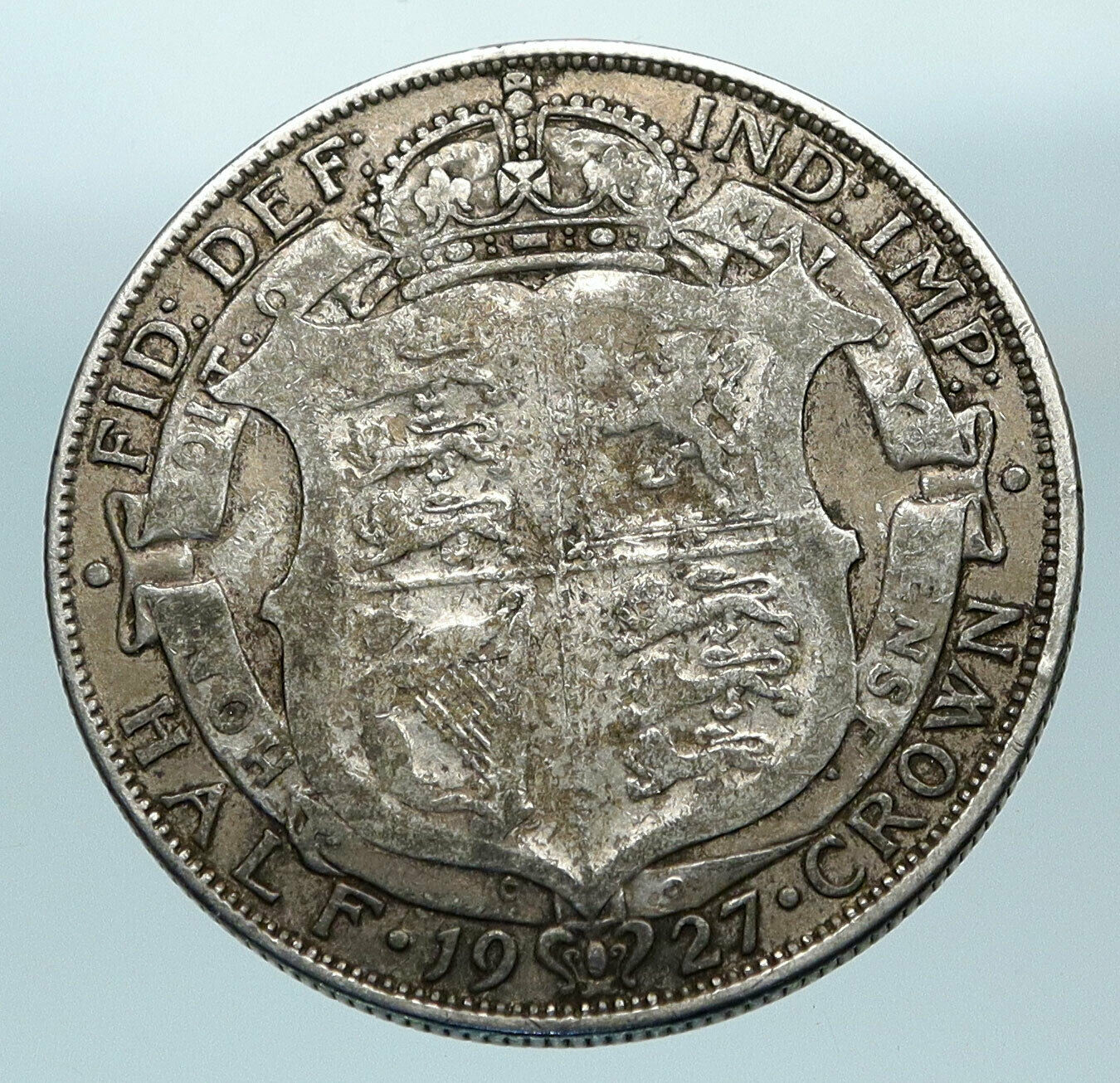 1927 Great Britain United Kingdom UK GEORGE VI OLD Silver Half Crown Coin i84340