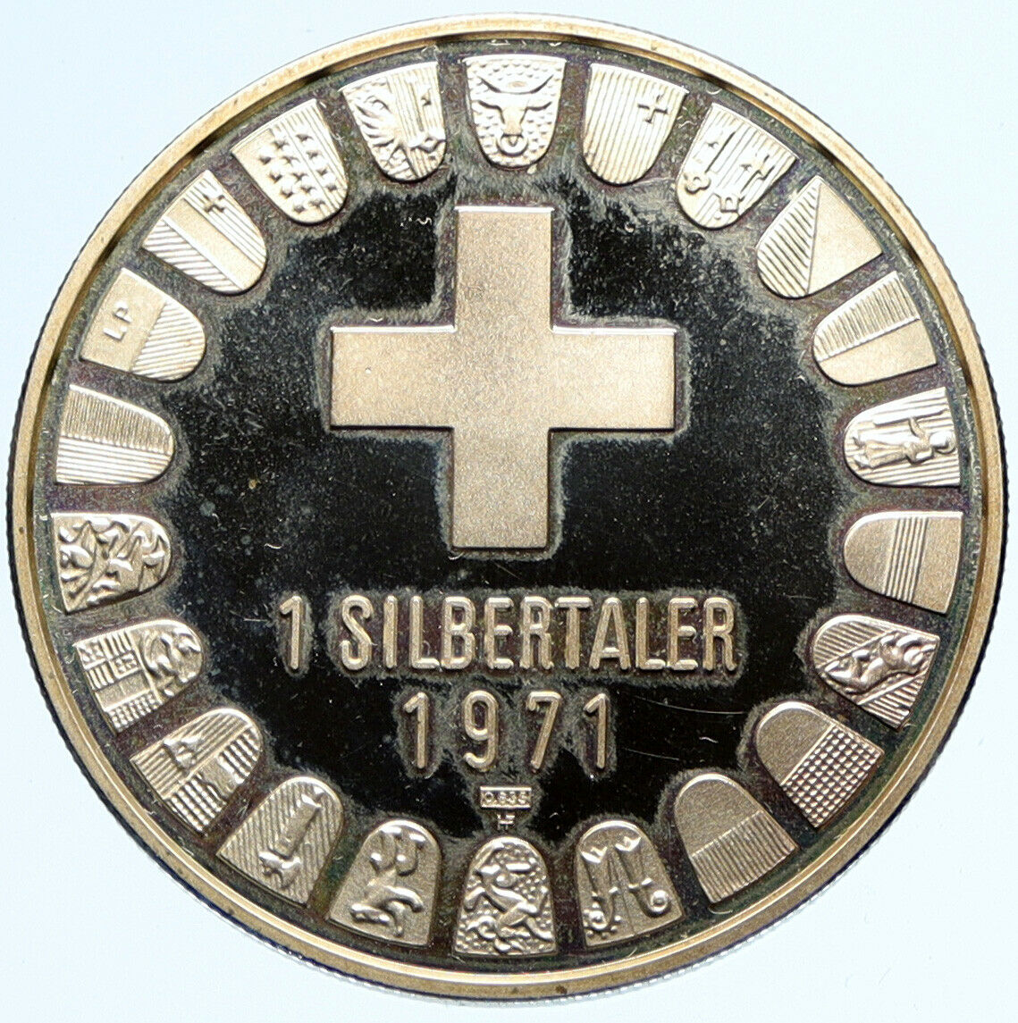 1971 SWITZERLAND Swiss Canton of VALAIS Zermatt Proof Silver Thaler Coin i97452