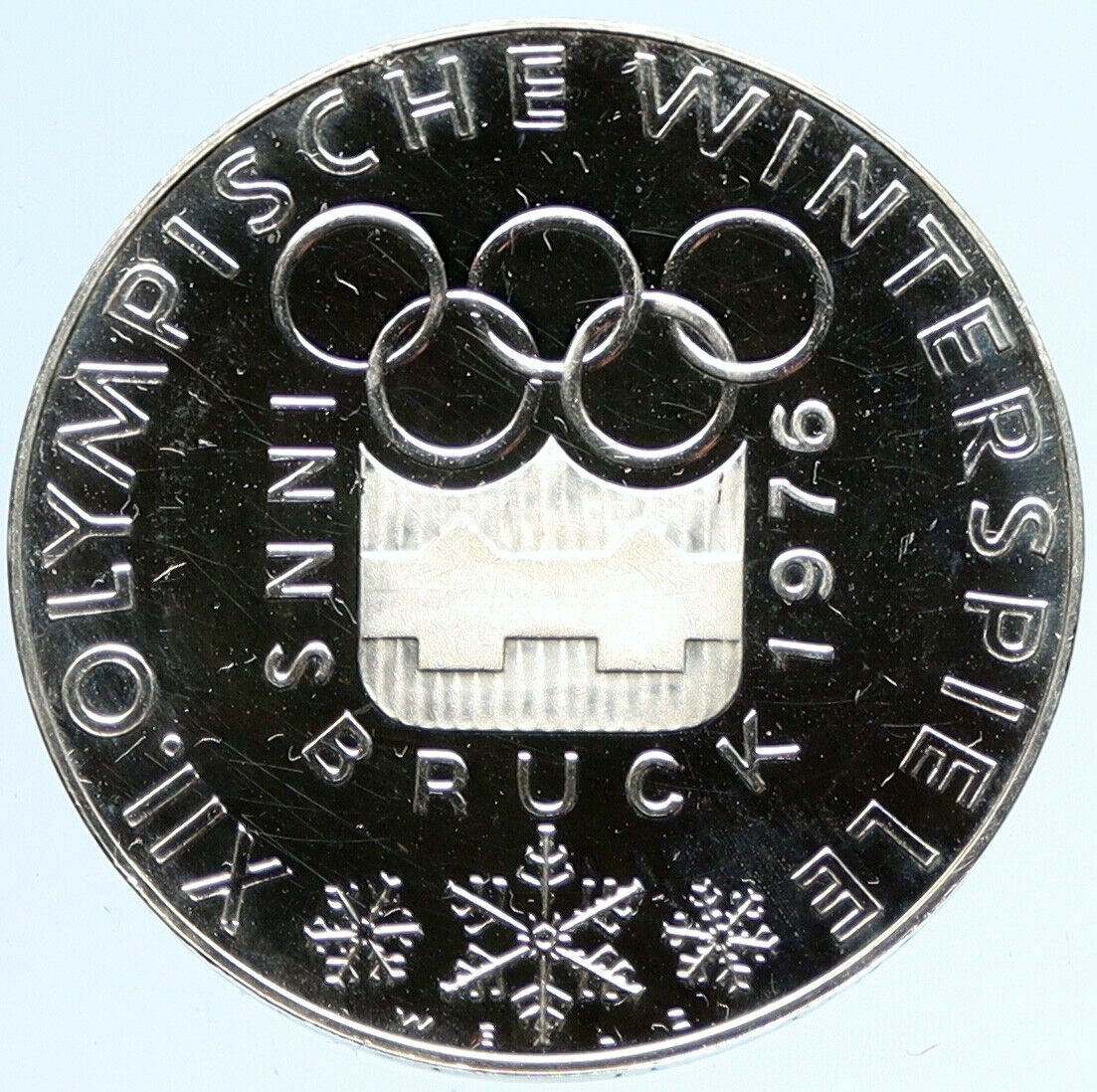 1976 AUSTRIA Innsbruck Winter OLYMPIC Games PRF Silver 100 Schilling Coin i97453