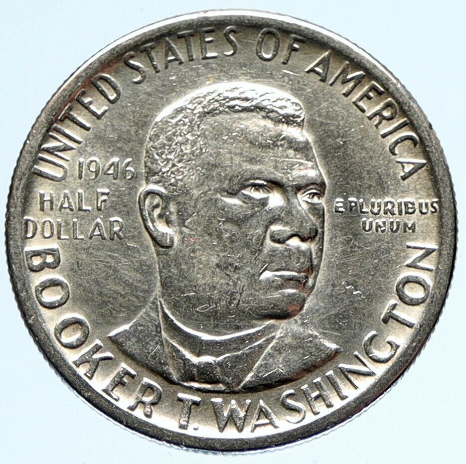 1946 P BOOKER T. WASHINGTON Commemorative Silver Half Dollar 50 Cent Coin i97415