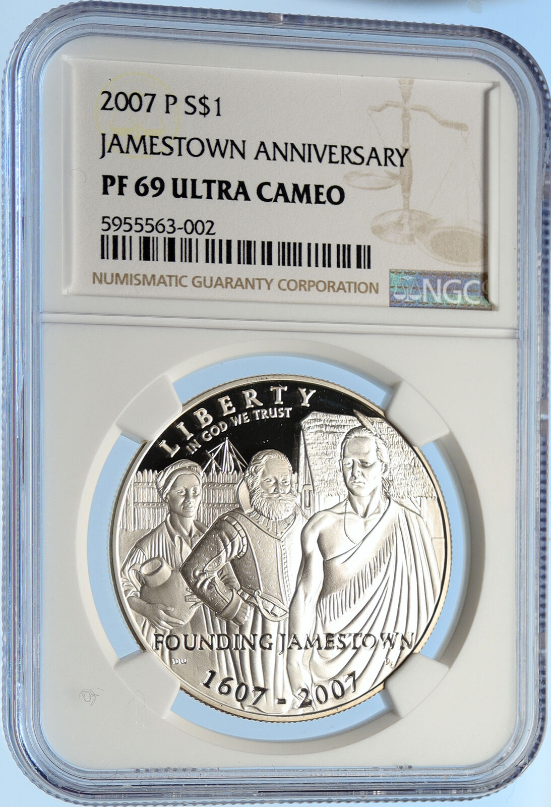 2007 P UNITED STATES US Jamestown 400YR OLD Proof SILVER Dollar Coin NGC i97838