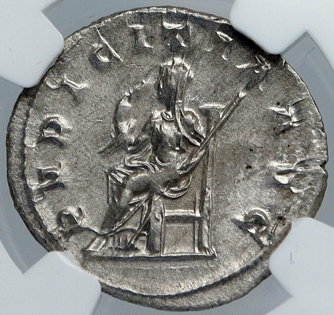 OTACILIA SEVERA Authentic Ancient 245AD Silver Roman Coin PUDICITA NGC i89140