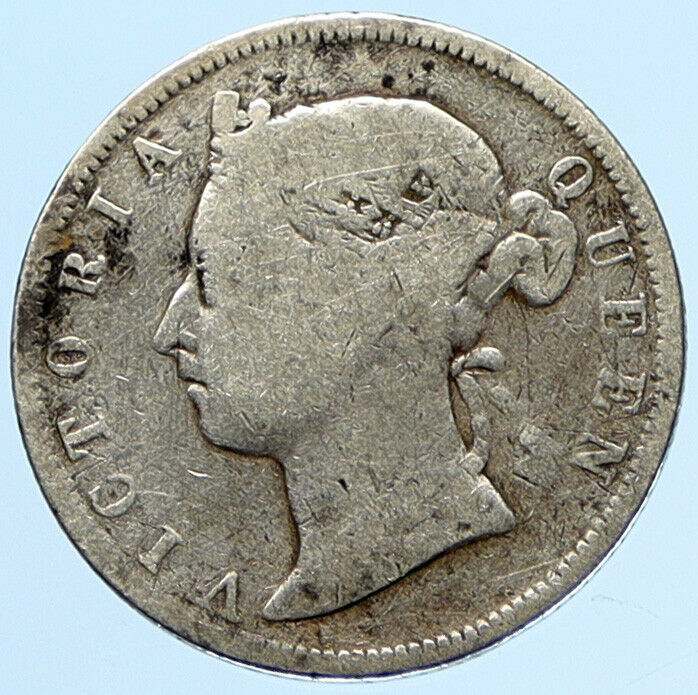 1895 BRITISH HONDURAS COLONY Queen Victoria ANTIQUE Silver 25 Cents Coin i97322