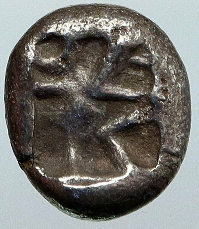 PARION in MYSIA Archaic Ancient 550BC Silver Greek Coin w GORGONEION Rare i88843