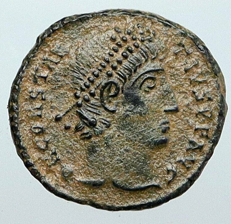 CONSTANTIUS II 347-48 AD Constantinople Ancient ANTIQUE Roman Coin Wreath i88854