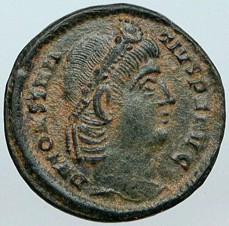 CONSTANTIUS II Authentic Ancient 337AD Roman Coin w LEGIONARY SOLDIERS i88833