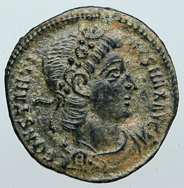 CONSTANTINE I the Great Authentic Ancient OLD Roman Coin SOLDIERS SPEARS i88856