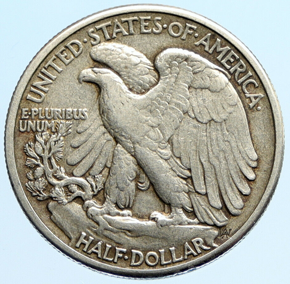 1942P UNITED STATES US Silver WALKING LIBERTY Half Dollar Coin BALD EAGLE i96962