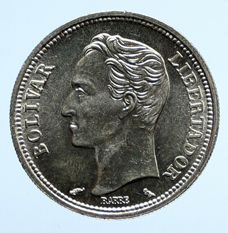 1965 Freemason President Simon Bolivar VENEZUELA Founder 1BLV Silver Coin i96517