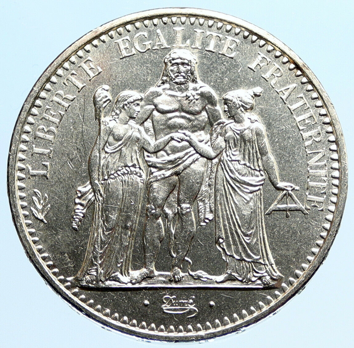 1965 FRANCE Large HERCULES Motto VINTAGE Old Silver 10 FRANCS French Coin i96950