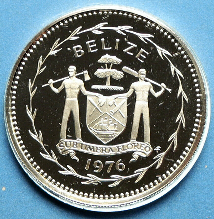 1976 BELIZE Avifauna FRIGATE BIRDS Old VINTAGE Proof Silver 50 Cents Coin i96552