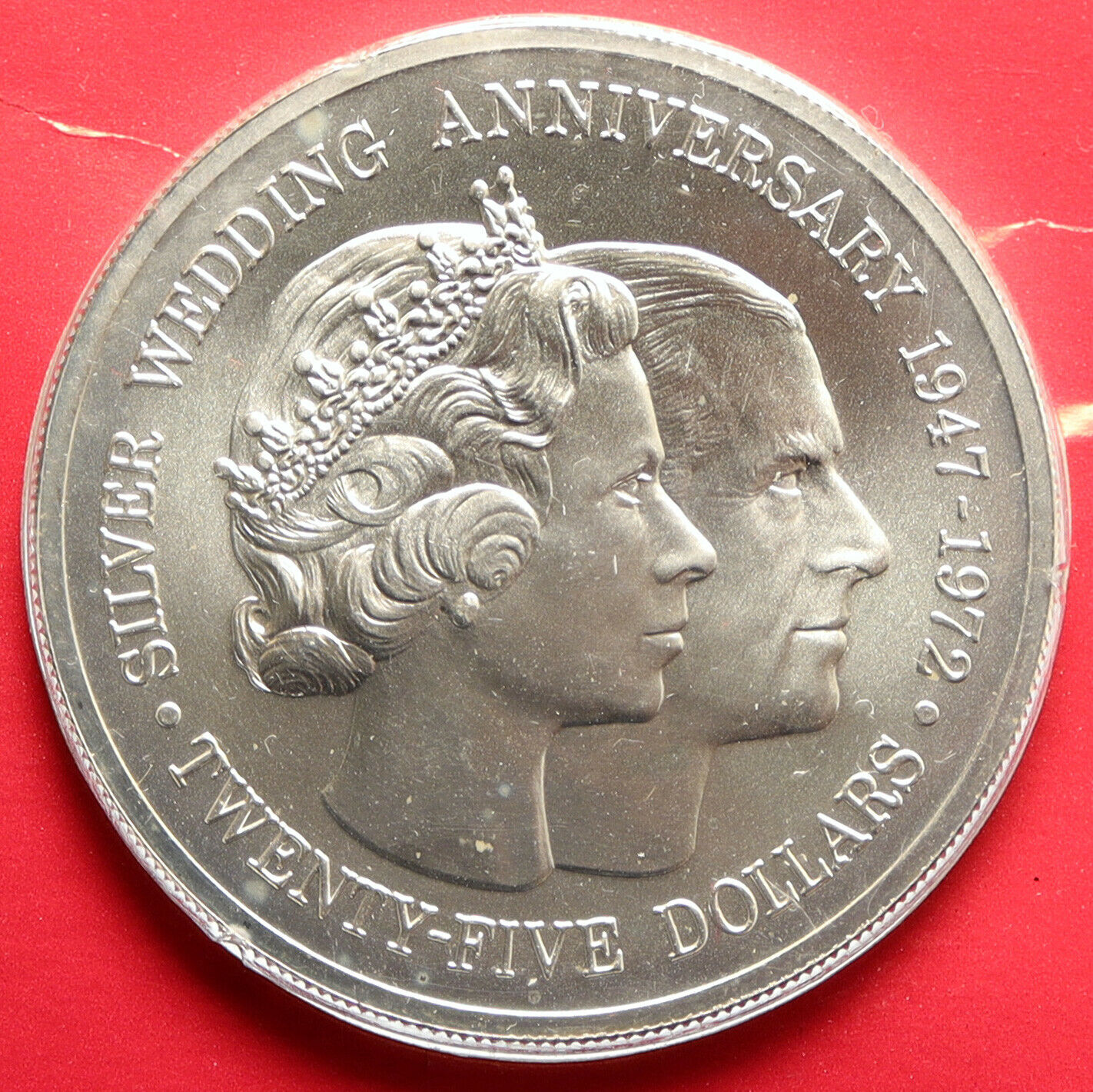 1972 CAYMAN ISLANDS Queen Elizabeth II Specimen Silver Wedding $25 Coin i96708