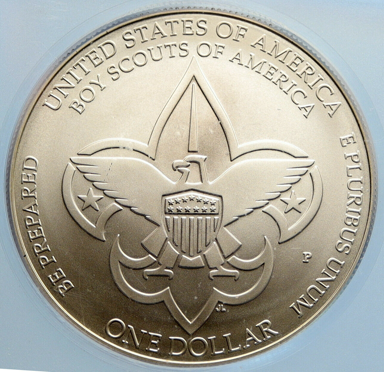 2010 P UNITED STATES US Boy Scouts of America 100Y Silver Dollar Coin ICG i96970