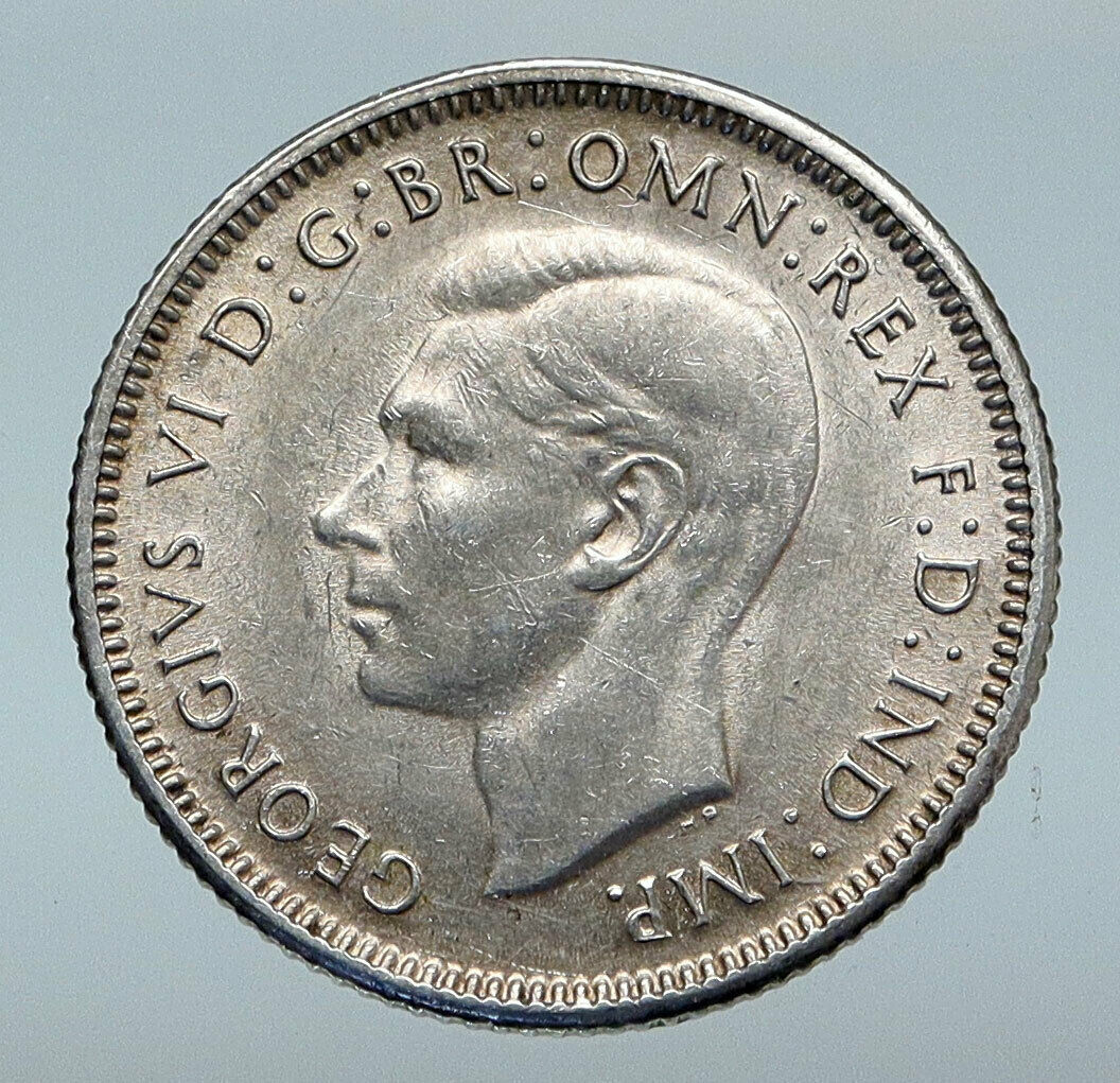 1944 AUSTRALIA King George VI of United Kingdom Silver Shilling Coin RAM i85258