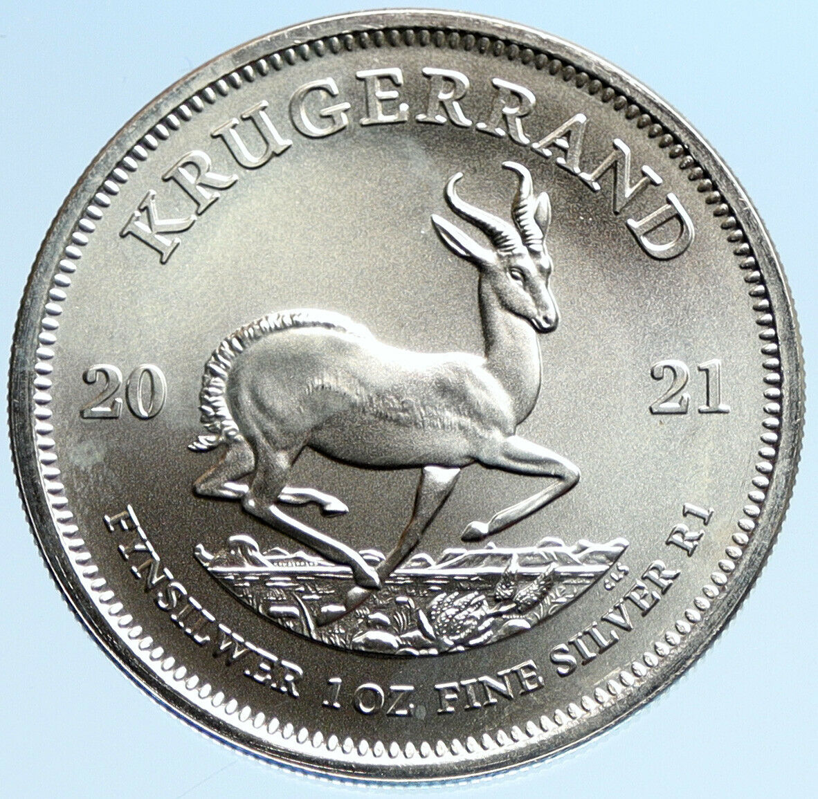 2021 SOUTH AFRICA President SJP Kruger SPRINGBOK Deer OZ Silver Rand Coin i97080