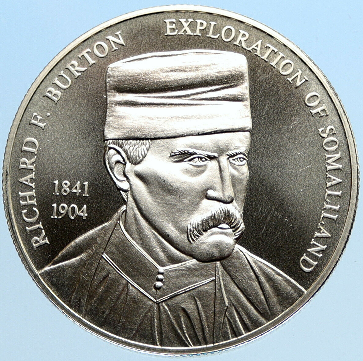 2002 SOMALILAND SOMALIA Richard Burton OLD EXPLORER Silver 1000 Shl Coin i96973