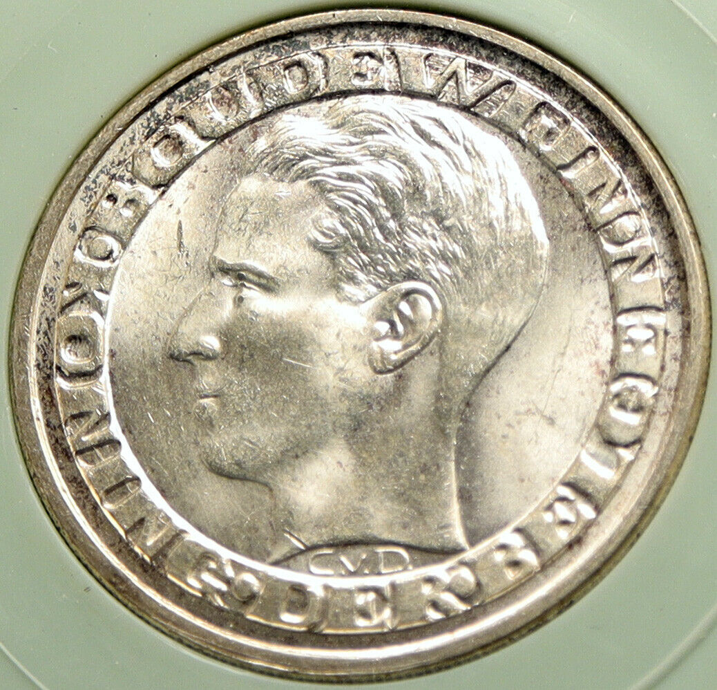 1958 BELGIUM BRUSSELS WORLD's FAIR 58 Baudouin Silver 50 Francs Coin i96695