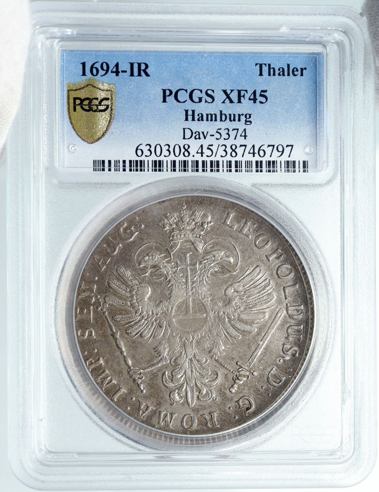 1694 GERMANY German States HAMBURG Antique Silver Thaler Coin PCGS i88871