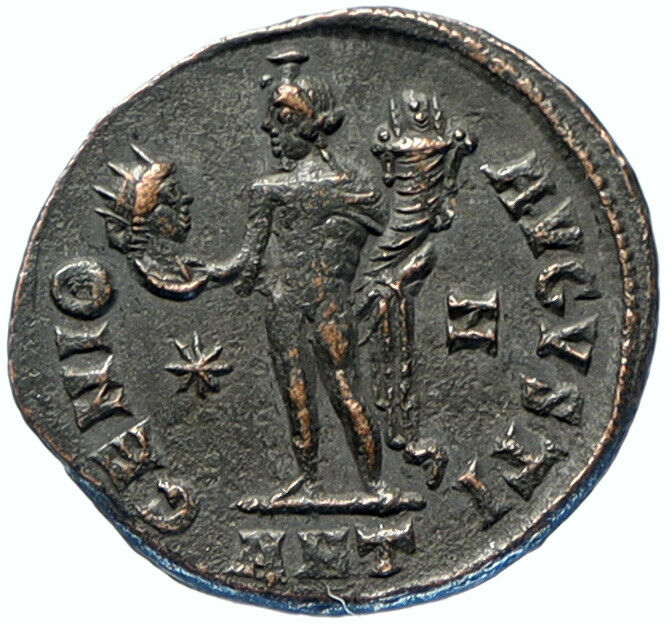 MAXIMINUS II DAIA Authentic Ancient 312AD Genuine OLD Roman Coin GENIUS i97511