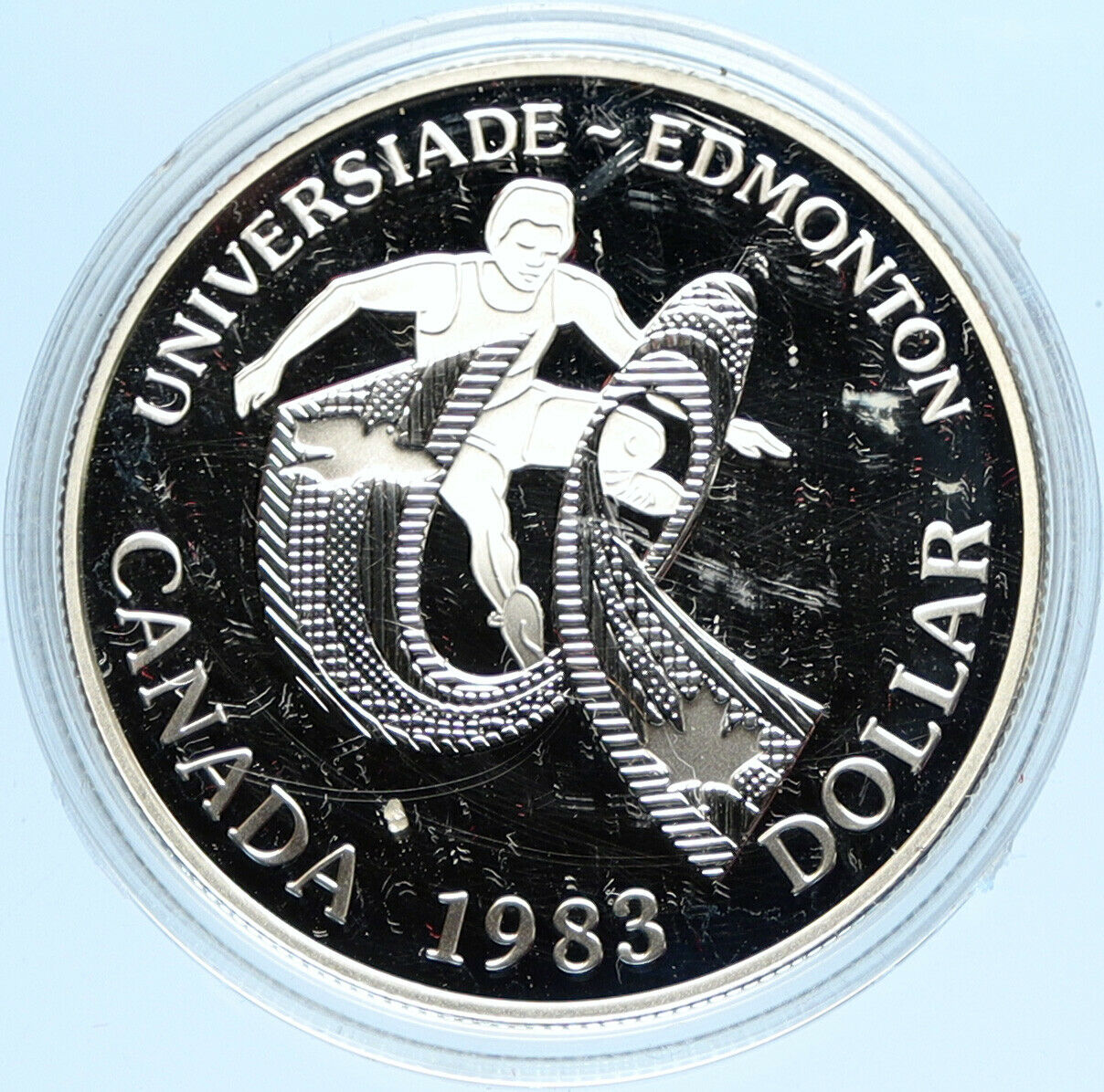 1983 CANADA Elizabeth II WORLD UNIVERSITY GAMES Proof Silver Dollar Coin i98071