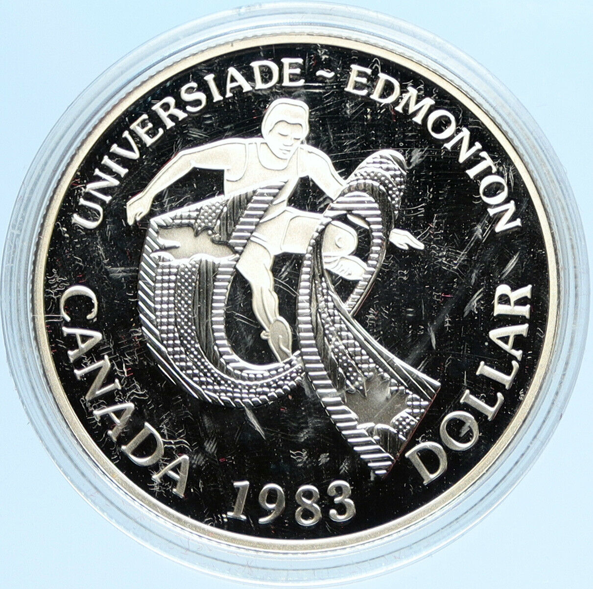 1983 CANADA Elizabeth II WORLD UNIVERSITY GAMES Proof Silver Dollar Coin i98081