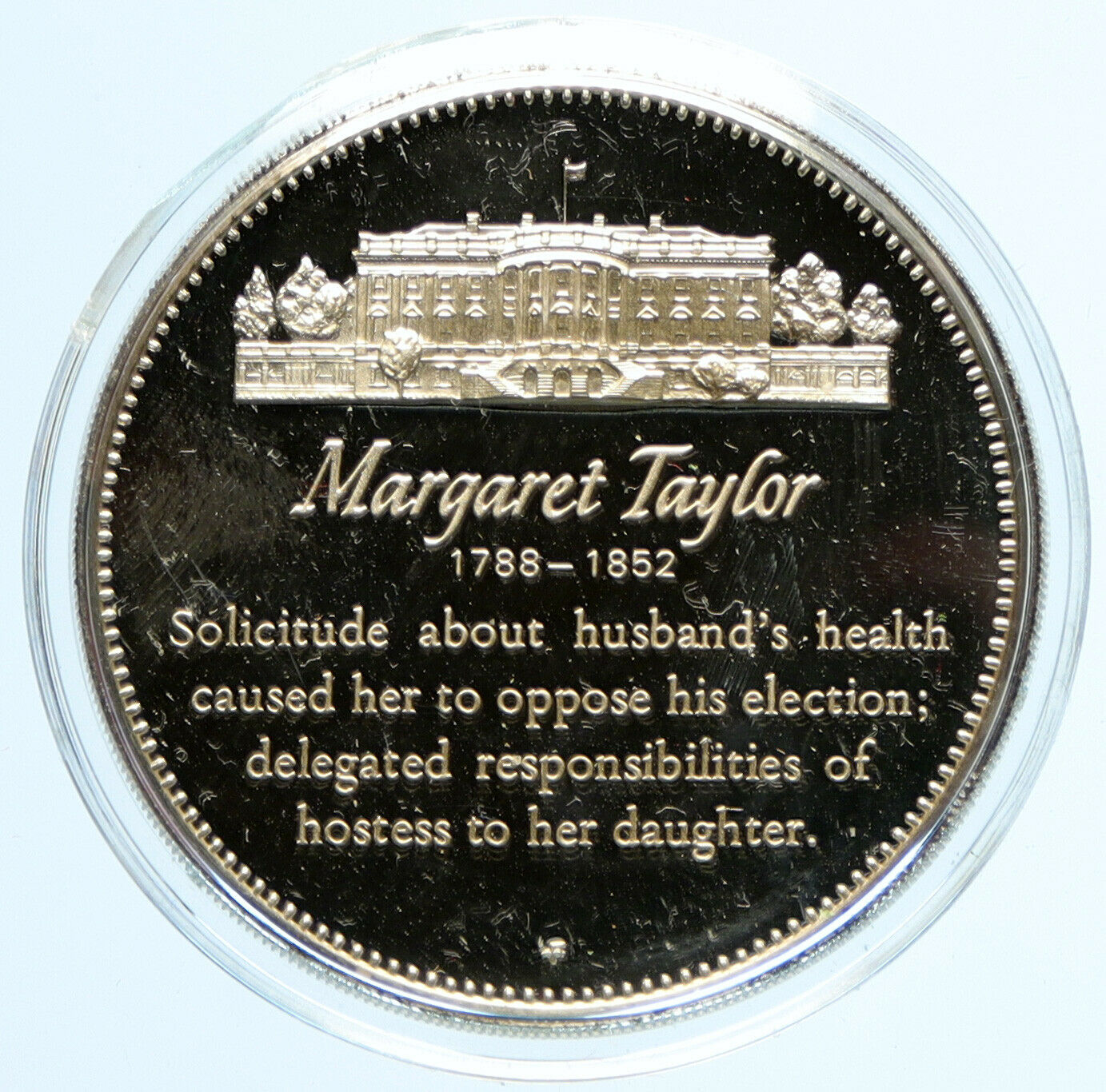 1972 FM US USA White House FIRST LADY Margaret Taylor PROOF Silver Medal i97436