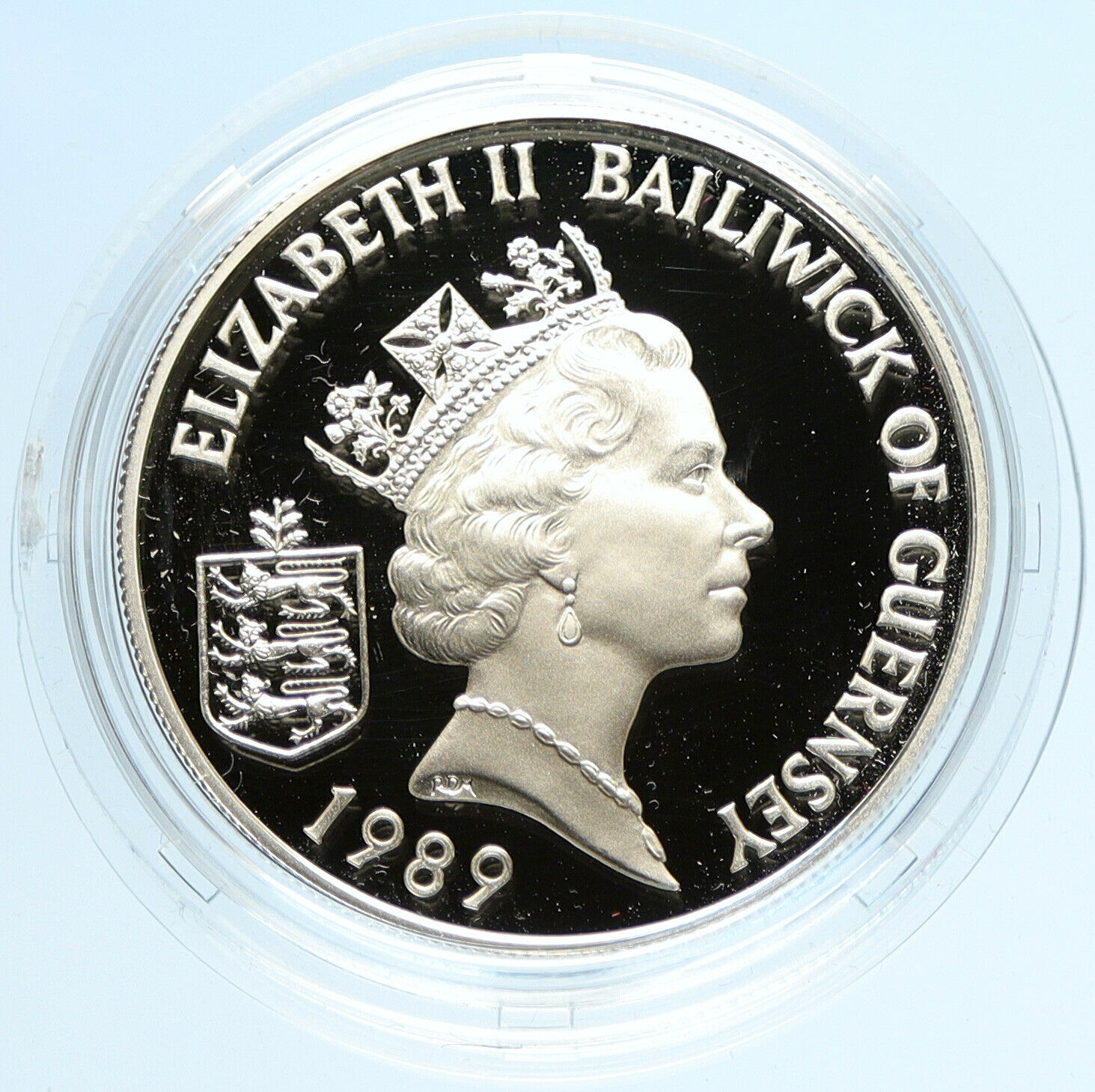 1989 GUERNSEY Island Elizabeth II HENRY I OLD Proof Silver 2 Pounds Coin i97435