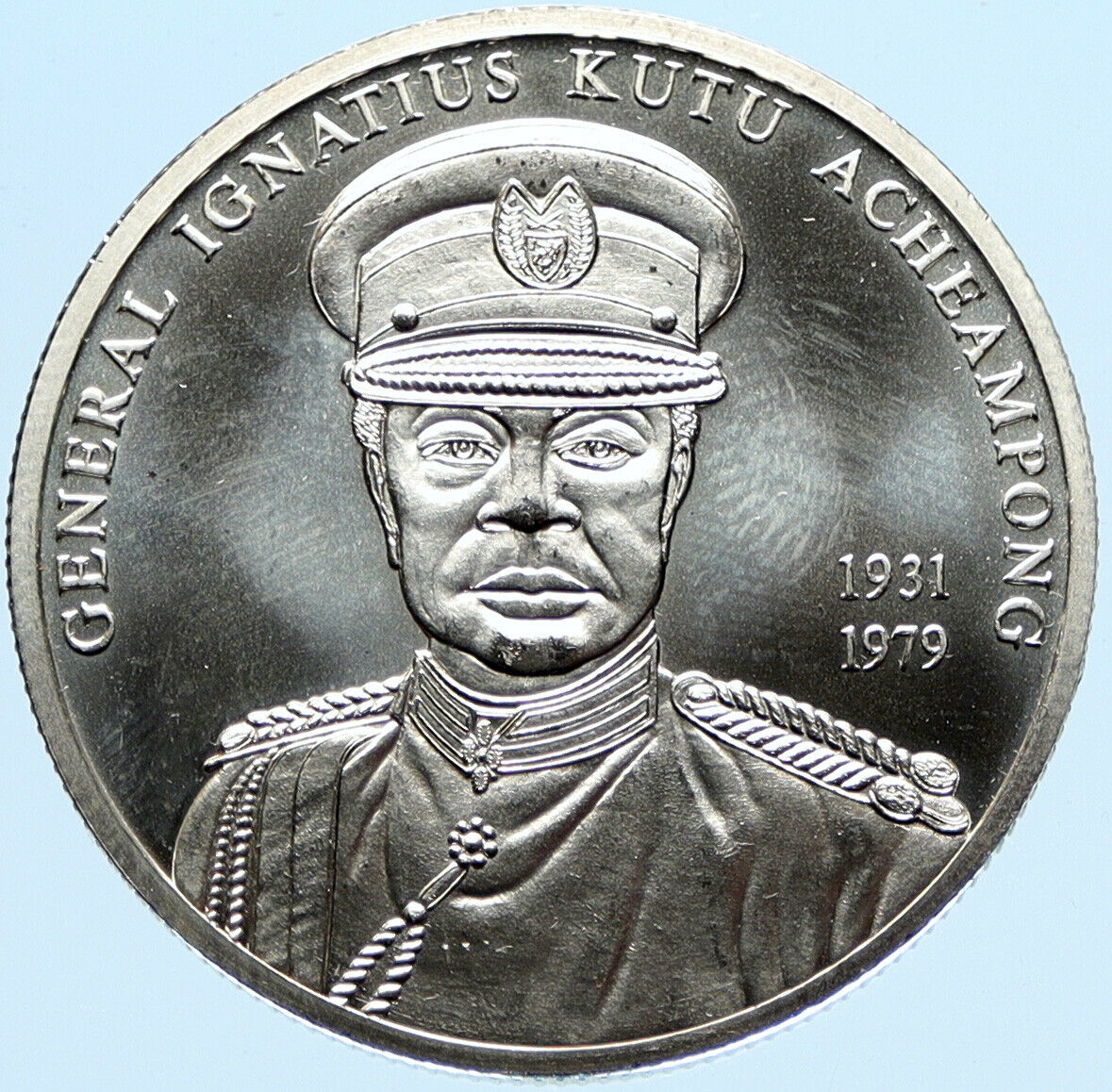 2002 GHANA General IGNATIUS Lion in Shield OLD Silver 100 Shilling Coin i97385