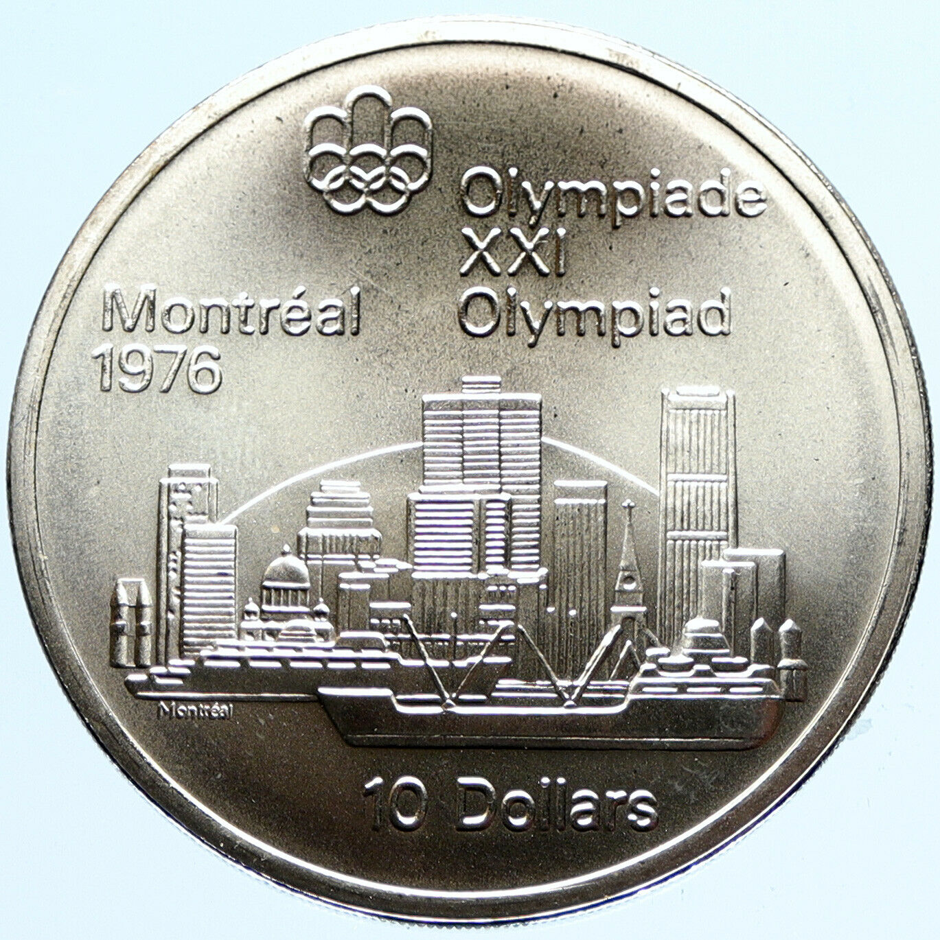 1973 CANADA Elizabeth II Olympics Montreal City Old BU Silver $10 Coin i97389