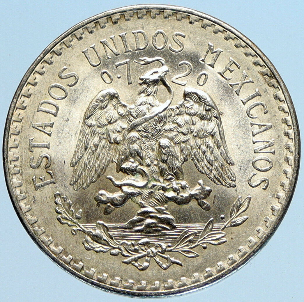 1944 MEXICO Eagle Liberty Cap Large Vintage OLD Silver Peso Mexican Coin i97392