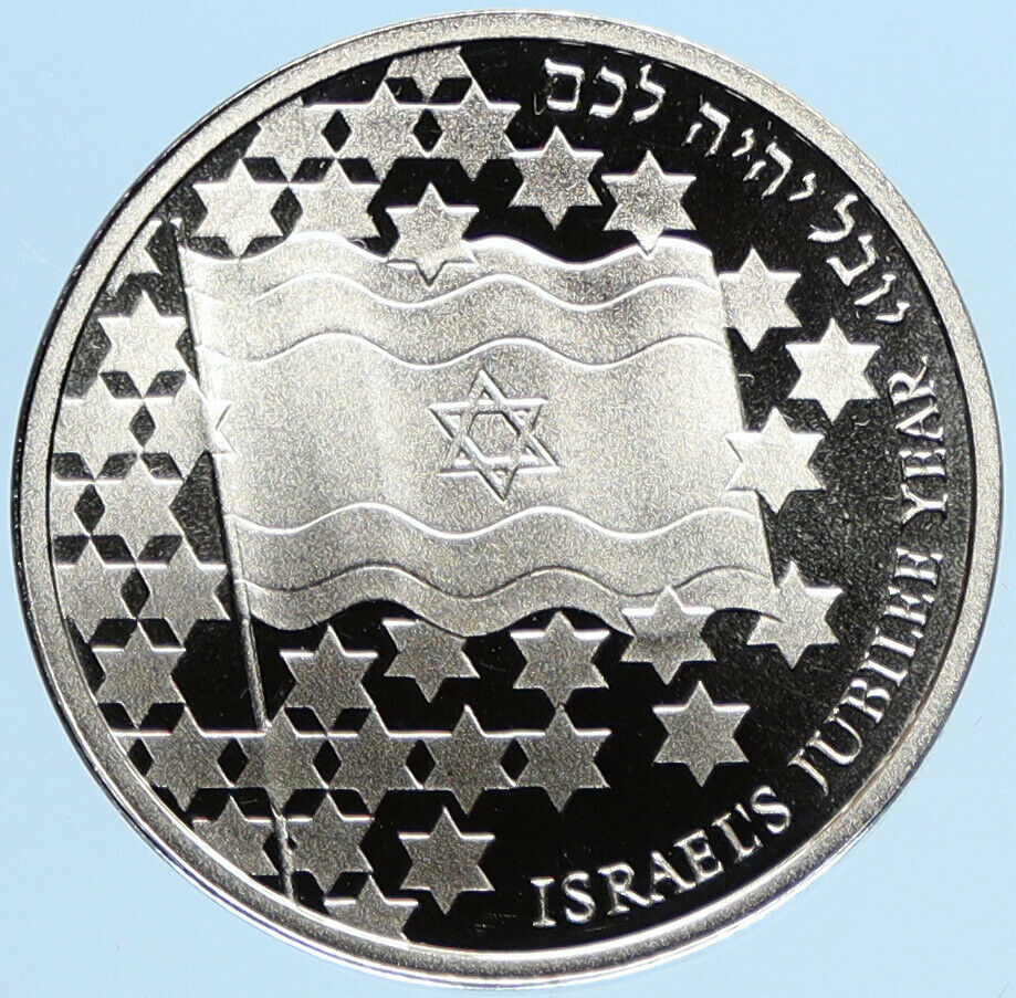 1998 ISRAEL 50th Independence Day FLAG VINTAGE Proof Silver Shekel Coin i97743