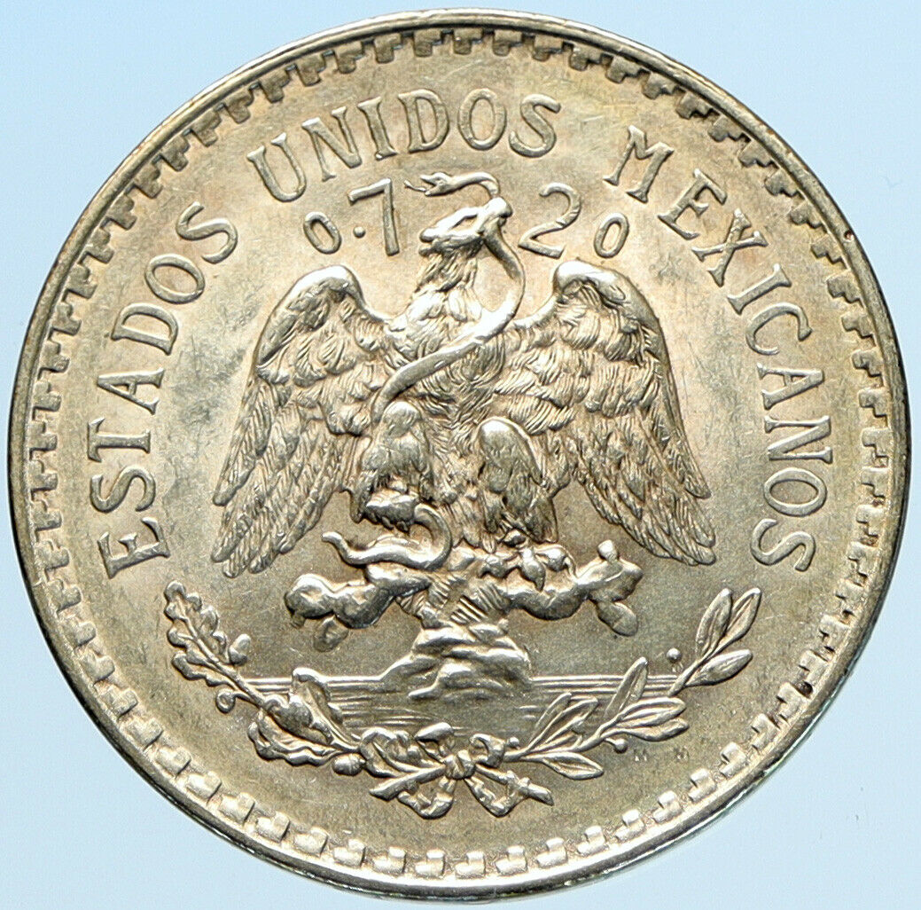 1945 Mo MEXICO Large Eagle Liberty Cap Mexican Antique Silver 1 Peso Coin i97403