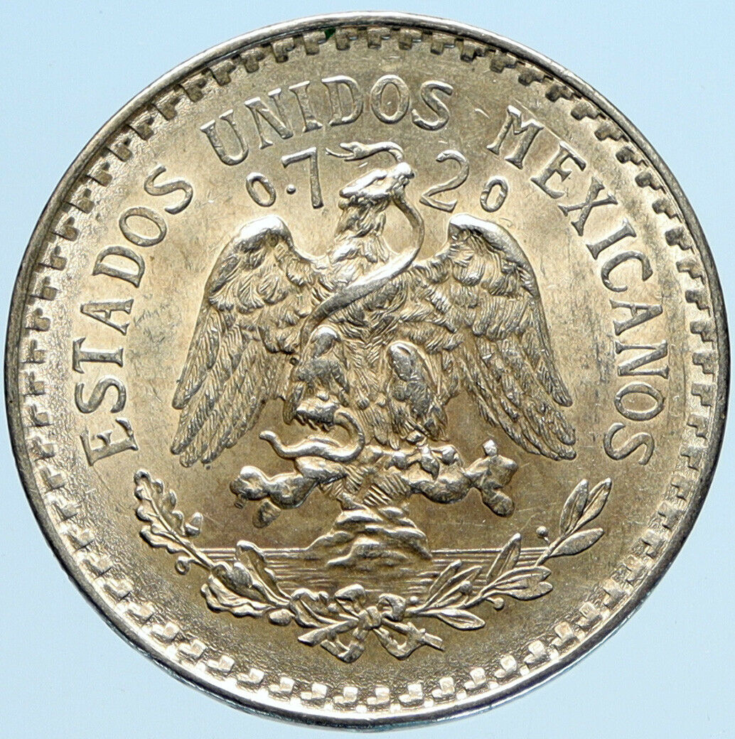 1926 Mo MEXICO Large Eagle Liberty Cap Mexican Antique Silver 1 Peso Coin i97401