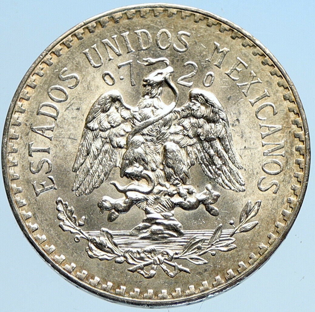 1932 Mo MEXICO Large Eagle Liberty Cap Mexican Antique Silver 1 Peso Coin i97400