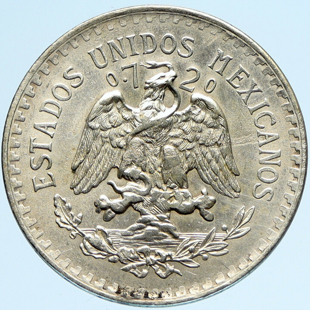 1920 Mo MEXICO Large Eagle Liberty Cap Mexican Antique Silver 1 Peso Coin i97410