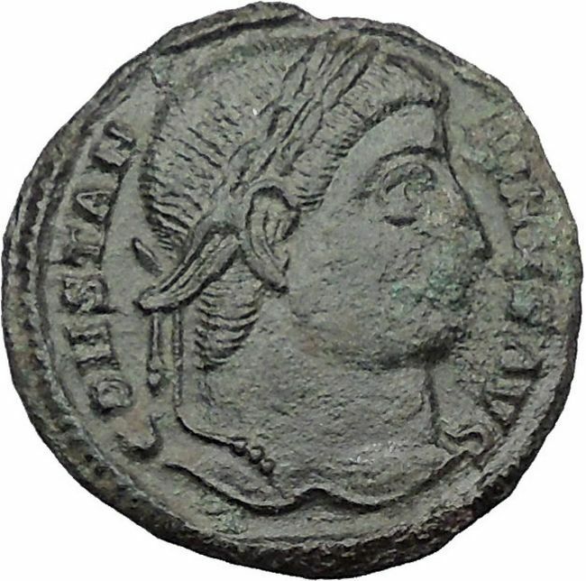 Constantine I The Great 328AD Ancient Roman Coin Military camp Bivouac i32412