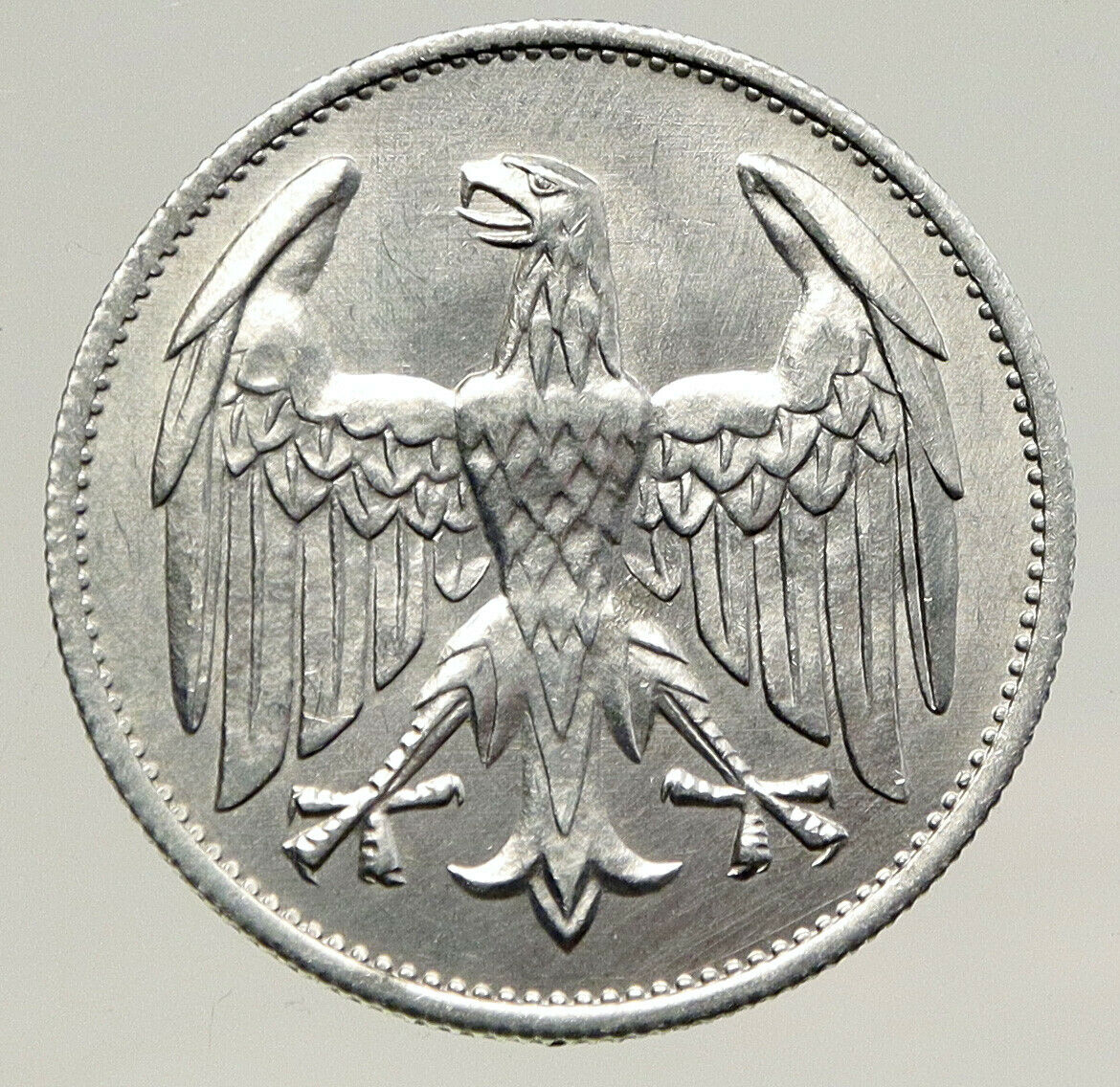 1922 A GERMANY Weimar Republic EAGLE Vintage ANTIQUE Aluminum 3 Mark Coin i93166