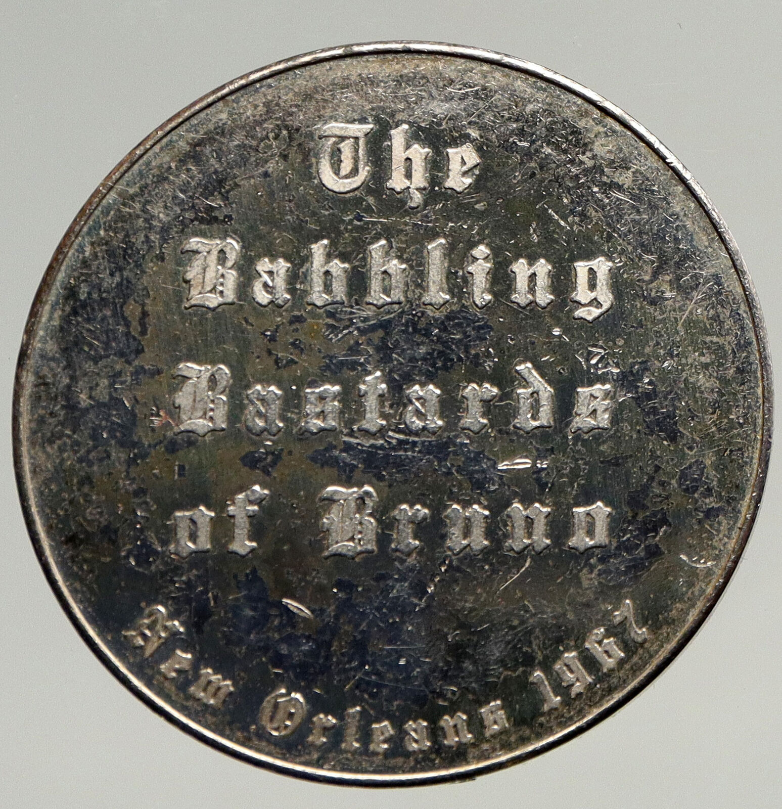 1967 US USA New Orleans Babbling Bastards Bruno MARDI GRAS Silver Medal i93151