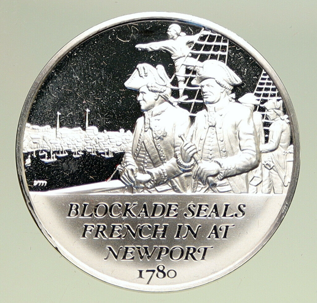 1970 United States REVOLUTION History FRENCH BLOCKADE Proof Silver Medal i94889