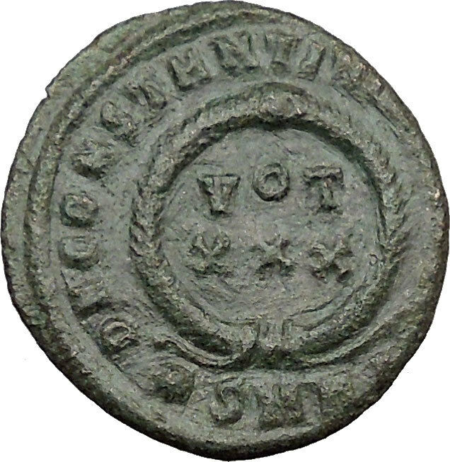 Constantine I The Great 324AD Authentic Ancient Roman Coin Wreath i31584